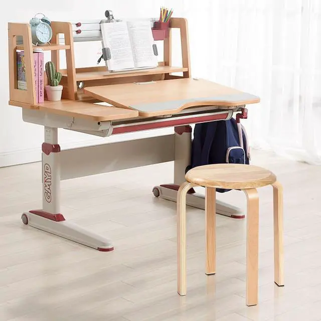 Alt view image 6 of 6 - Yawinhe Wooden Stackable Stool, Portable Barstools with Round Top, Anti Slip Felt Pad, for Dinning, Living Room, Class Room, 11.8''Lx11.8''Wx16.5''H, Natural, 2-Pack