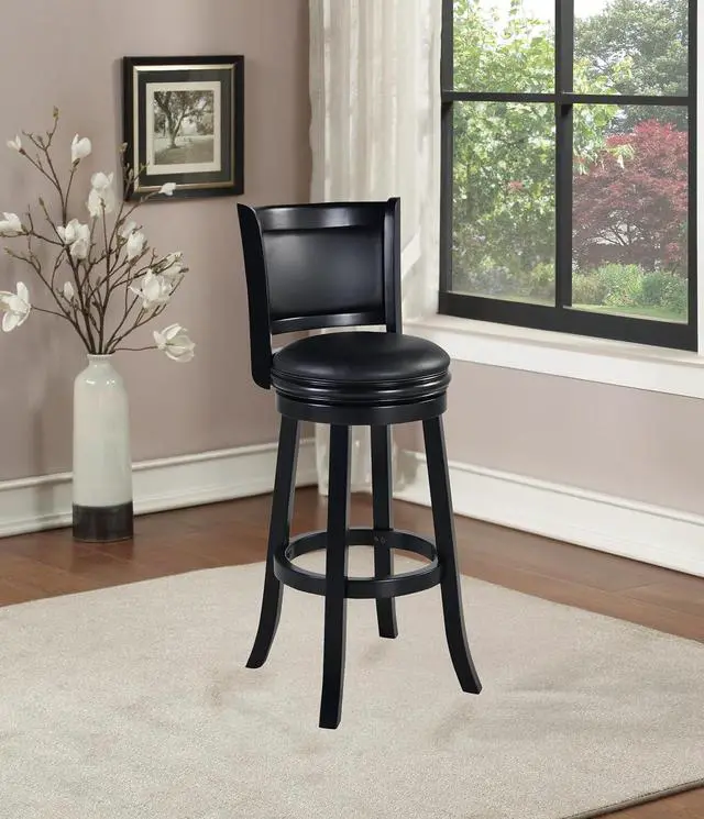Alt view image 2 of 7 - Boraam Augusta Extra Tall Swivel Bar Stool, 34-Inch, Black