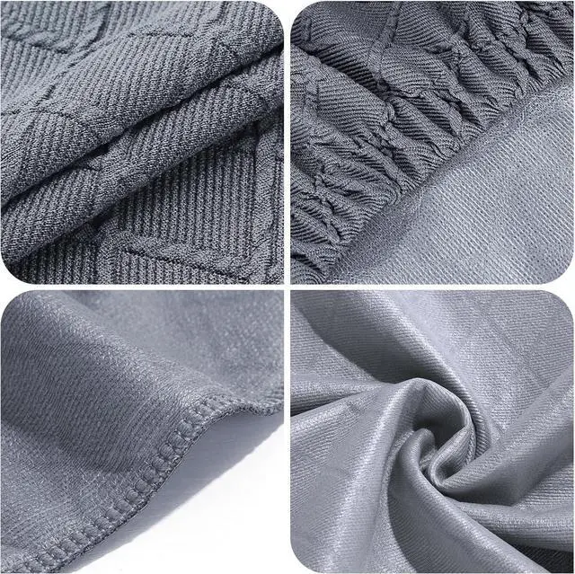 Alt view image 7 of 7 - Stool Covers Rectangle - 2 Pack Stretch Waterproof Saddle Seat Cover Counter Bar Stools Bar Chairs Covers Kitchen Island Chairs Cushion Protector