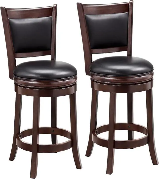 Main image of Ball & Cast Swivel Counter Height Barstool 24 Inch Seat Height Cappuccino Set of 2