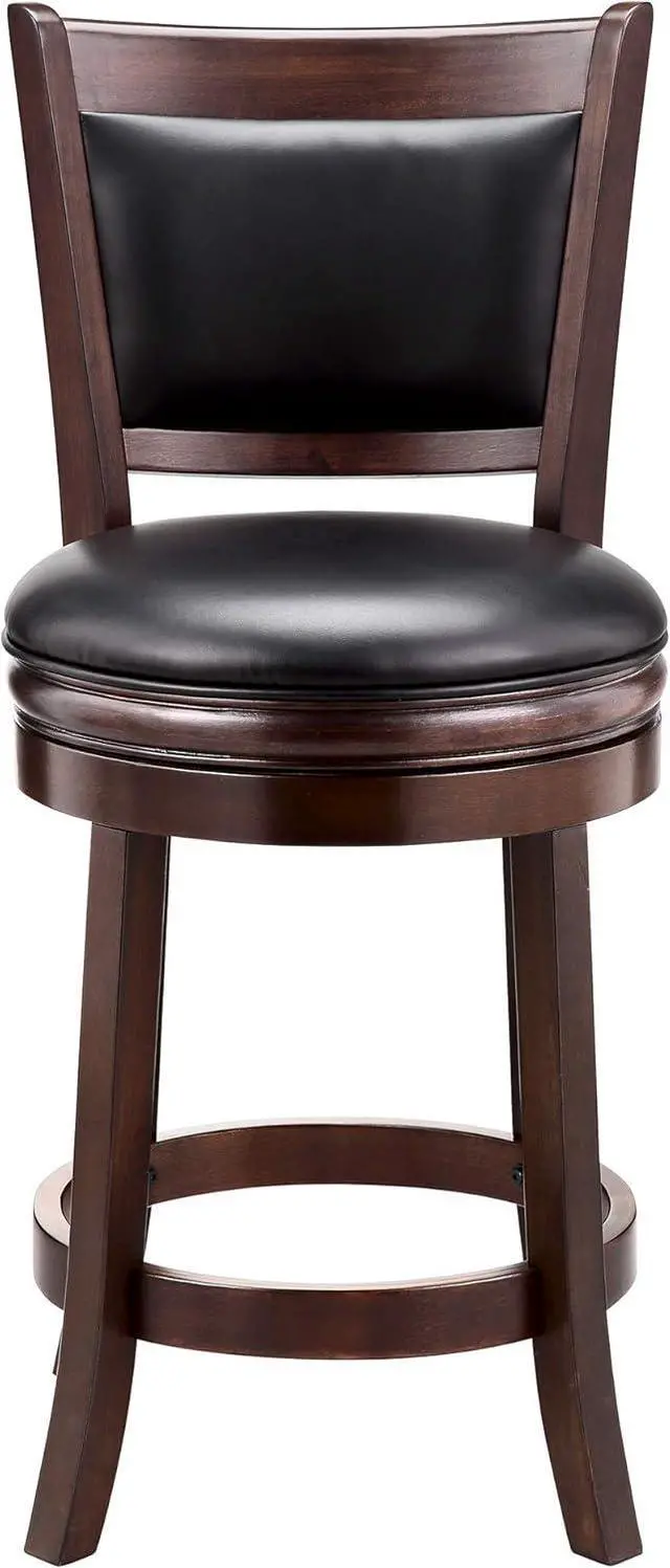 Alt view image 4 of 7 - Ball & Cast Swivel Counter Height Barstool 24 Inch Seat Height Cappuccino Set of 2