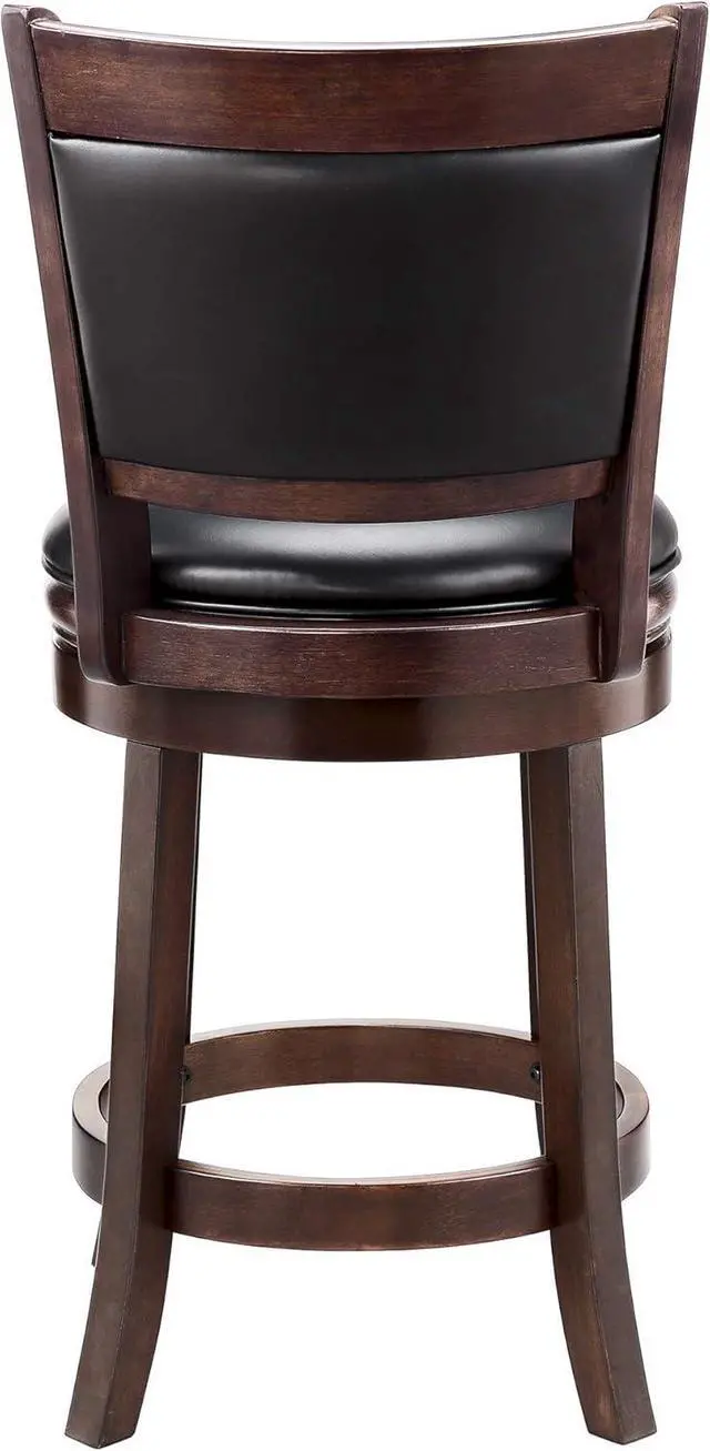Alt view image 5 of 7 - Ball & Cast Swivel Counter Height Barstool 24 Inch Seat Height Cappuccino Set of 2