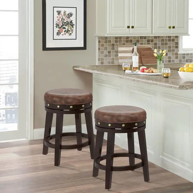 Alt view image 2 of 7 - Hillsdale Benard Backless Swivel Counter Stool Height, Brown