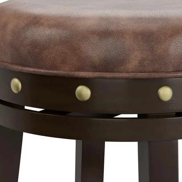 Alt view image 6 of 7 - Hillsdale Benard Backless Swivel Counter Stool Height, Brown