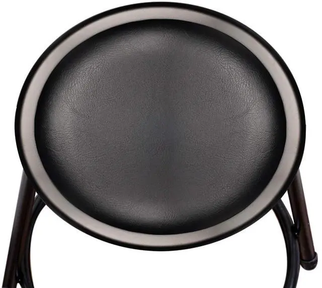 Alt view image 4 of 5 - OEF Furnishings (2 Pack) Height Adjustable Black Vinyl Padded Stool, 31-38"" High (OEF6430H-10)