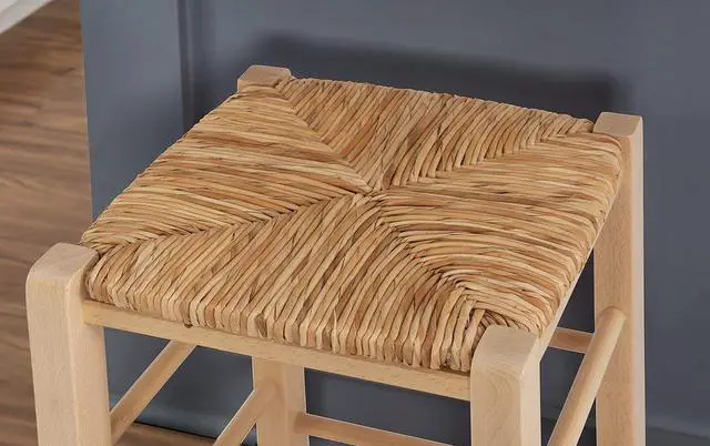Alt view image 6 of 7 - Linon Augustus Natural Backless Counter Stool with Woven Seagrass Seat, Set of 2