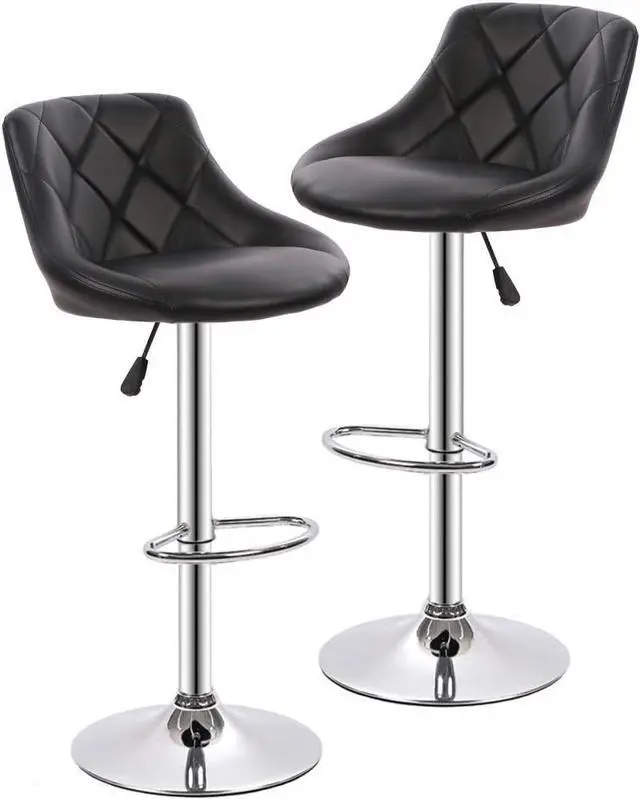 Main image of Bar Stools Barstools Swivel Stool Height Adjustable Bar Chairs with Back PU Leather Swivel Bar Stool Set of 2 Kitchen Counter Stools Dining Chairs
