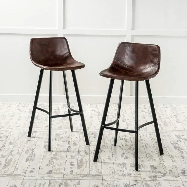 Alt view image 6 of 7 - Christopher Knight Home Dax Barstools, 2-Pcs Set, Snake Skin Brown