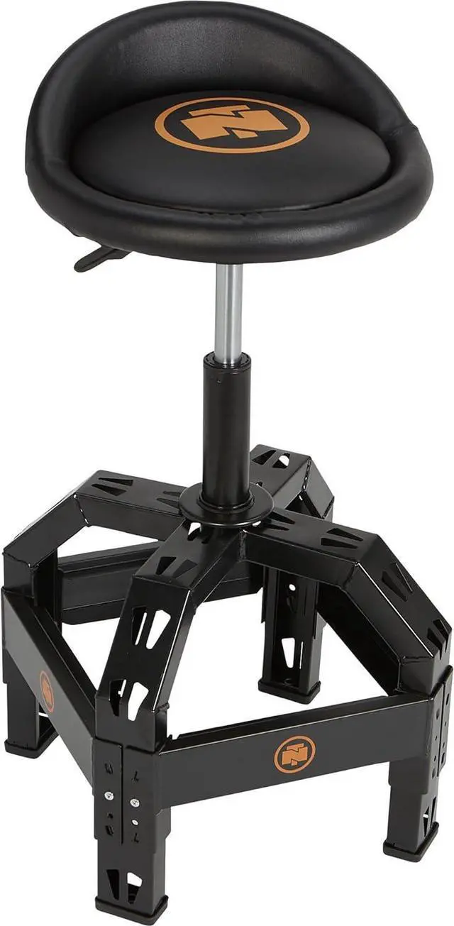 Alt view image 3 of 7 - Northern Tool XL Series Oversized Adjustable Swivel Shop Stool with Backrest - Steel, 400-Lb. Capacity, 27 1/2 to 32in. Seat Height