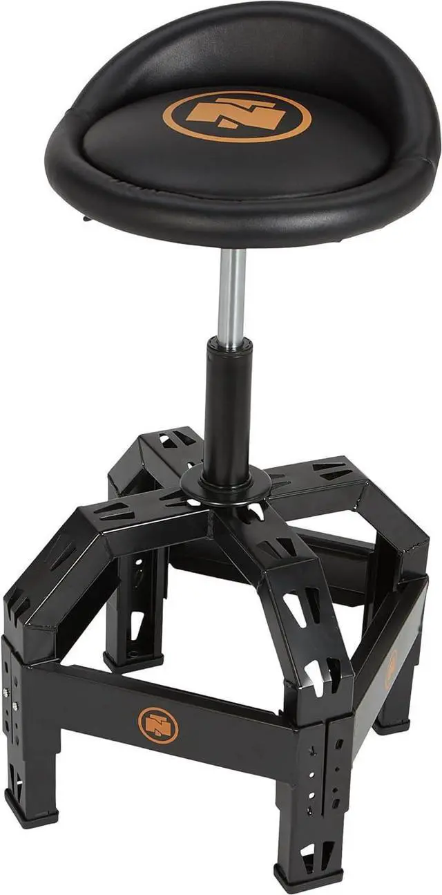 Alt view image 4 of 7 - Northern Tool XL Series Oversized Adjustable Swivel Shop Stool with Backrest - Steel, 400-Lb. Capacity, 27 1/2 to 32in. Seat Height
