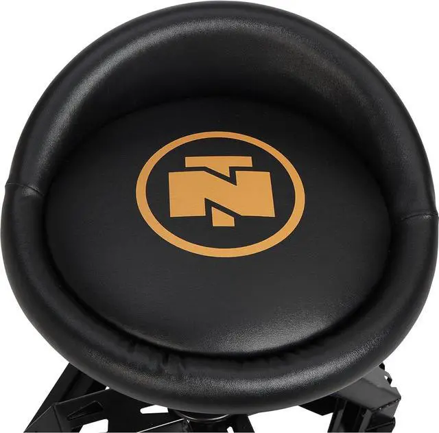 Alt view image 7 of 7 - Northern Tool XL Series Oversized Adjustable Swivel Shop Stool with Backrest - Steel, 400-Lb. Capacity, 27 1/2 to 32in. Seat Height