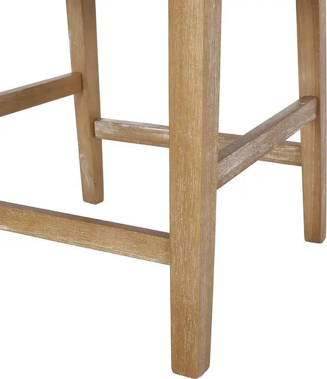 Alt view image 7 of 7 - Christopher Knight Home Armga Upholstered 26 inch Counter Stools - Beige/Weathered Natural (Set of 2)