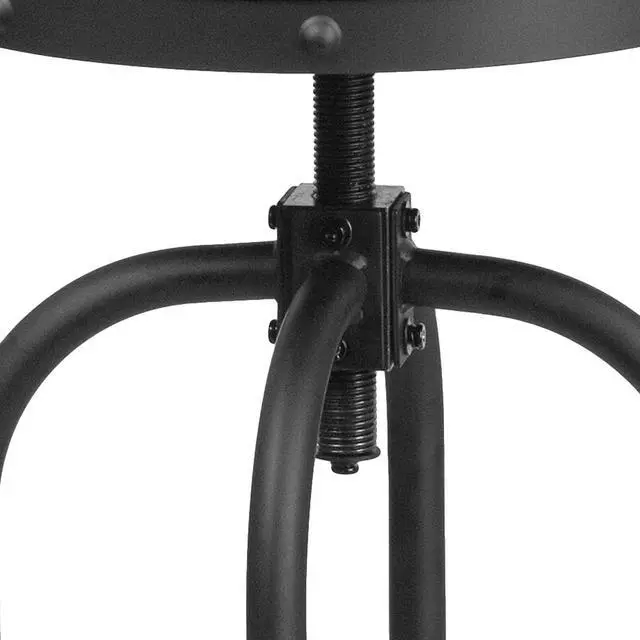 Alt view image 7 of 7 - Flash Furniture Carrington 30'' Barstool with Swivel Lift Black LeatherSoft Seat