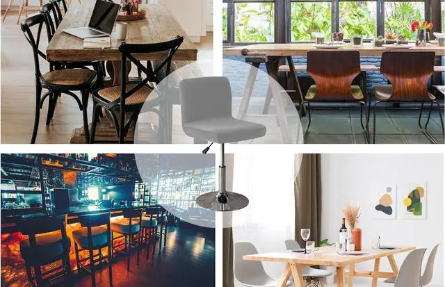 Alt view image 7 of 7 - LightInTheBox Bar Stool Cover Square Swivel Barstool Chair Seat Velvet Barstool Protector Covers for Counter Height Mid Low Back Chair Holiday (2Pc Dark Gray)