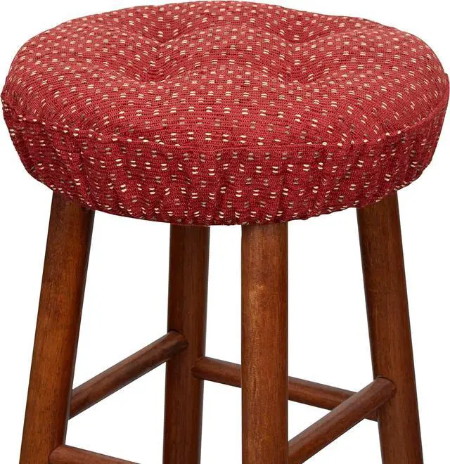 Alt view image 2 of 7 - Klear Vu Raindrops The Gripper Non-Slip Tufted Cushion, Round Barstool Cover for Dining Rooms, Cafes, Bars and Restaurants, 14", 4 Pack, Red 4 Count