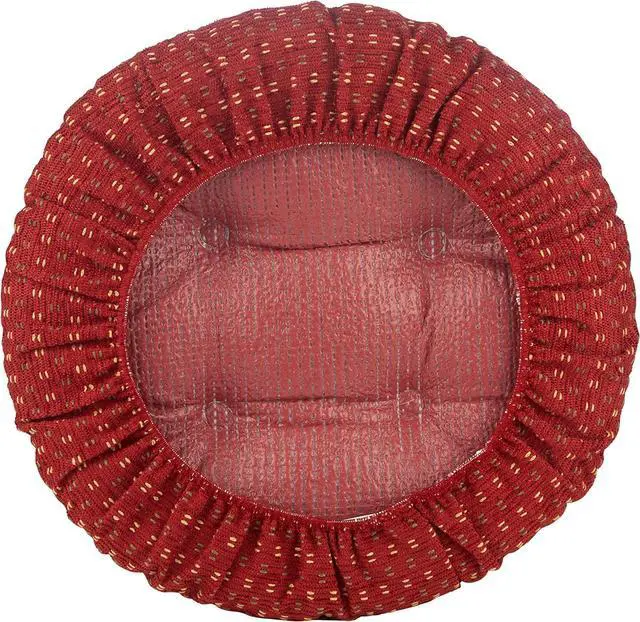 Alt view image 7 of 7 - Klear Vu Raindrops The Gripper Non-Slip Tufted Cushion, Round Barstool Cover for Dining Rooms, Cafes, Bars and Restaurants, 14", 4 Pack, Red 4 Count