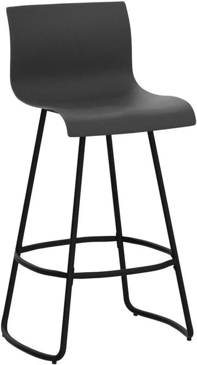 Alt view image 4 of 7 - Bar Stools Set of 4 Bar Stools Counter Height Bar Stools Modern Swivel Bar Stools Bar Chairs with Back Plastic 24" Metal Bar Stools Counter Height,Black