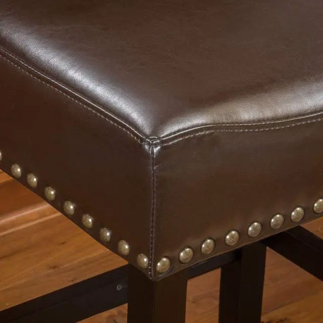 Alt view image 5 of 7 - Christopher Knight Home Louigi Backless Leather Barstools, 2-Pcs Set, Brown