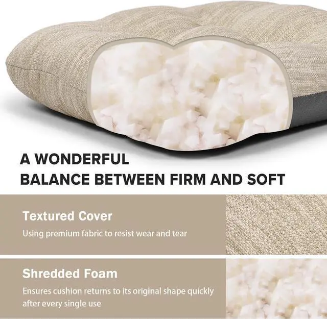 Alt view image 5 of 7 - baibu 14×14 Metal Dining Chair Pads with Ties Set of 2, Super Soft Kitchen Chair Cushions Bar Stool Cushions with Non-Slip Bottom - 2 Pads only (Beige, 14×14×2.5in)