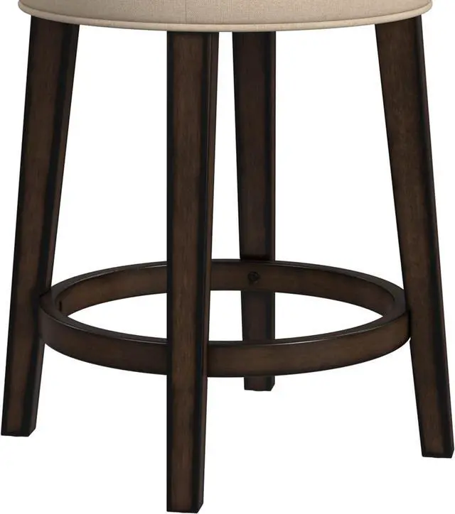 Alt view image 6 of 7 - Hillsdale Krauss Backless Swivel Counter Stool, Charcoal Gray Finish with Linen Stone Fabric