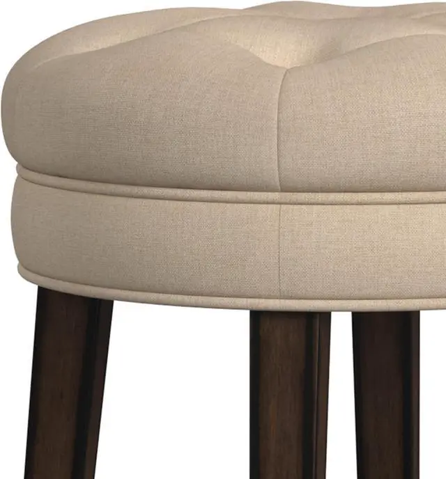 Alt view image 5 of 7 - Hillsdale Krauss Backless Swivel Counter Stool, Charcoal Gray Finish with Linen Stone Fabric