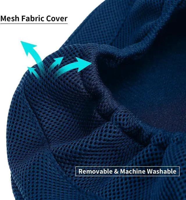 Alt view image 4 of 7 - Shinnwa Bar Stool Cushions, Memory Foam Round Bar Stool Covers with Non-Slip Backing and Elastic Band, 14", Navy
