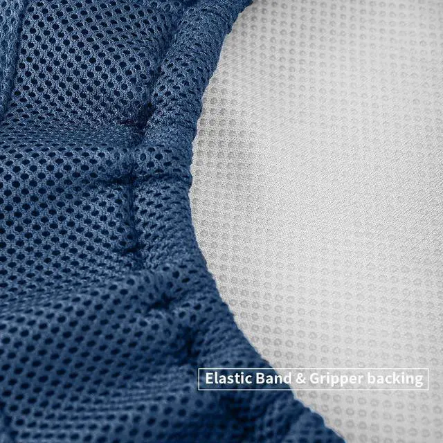 Alt view image 5 of 7 - Shinnwa Bar Stool Cushions, Memory Foam Round Bar Stool Covers with Non-Slip Backing and Elastic Band, 14", Navy