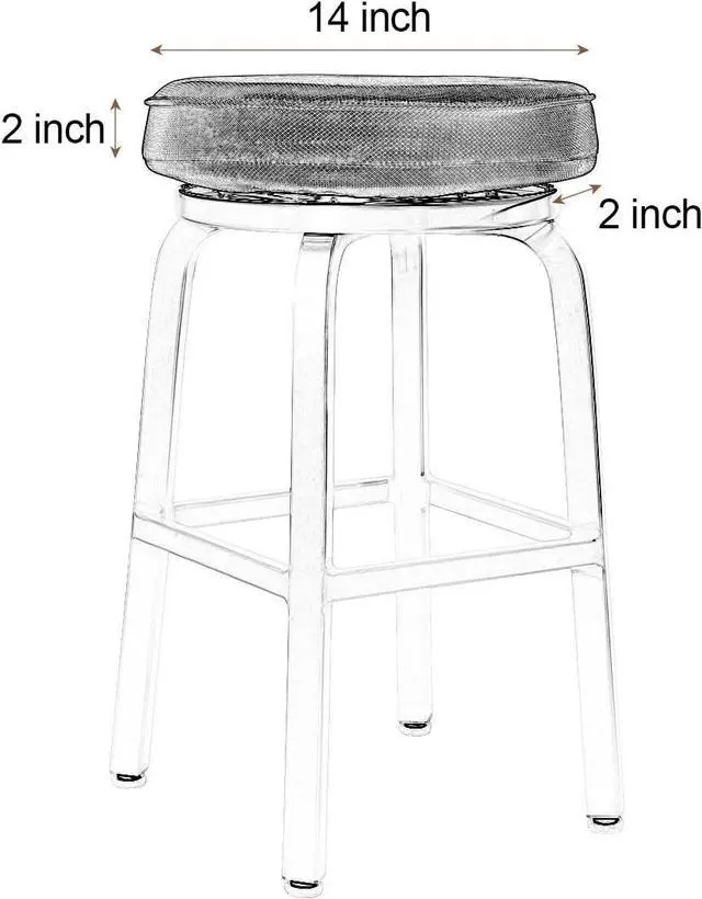 Alt view image 7 of 7 - Shinnwa Bar Stool Cushions, Memory Foam Round Bar Stool Covers with Non-Slip Backing and Elastic Band, 14", Navy