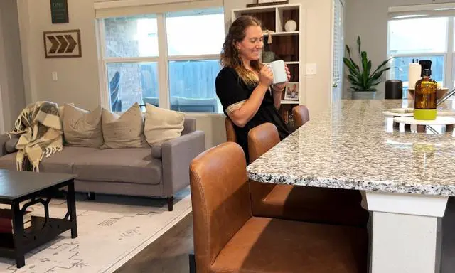 Alt view image 3 of 7 - ALPHA HOME 24 Bar Stools Set of 3 Counter Height Bar Stool Pu Leather Kitchen Modern Bar Stools with Backrest Upholstered Footrest Sturdy Chromed Metal Steel Frame,Brown