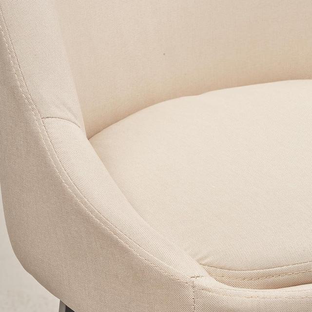 Alt view image 4 of 6 - CUYOCA Counter Height Bar Stools Set of 2, Swivel Barstools with Backs for Kitchen Island, Upholstered Modern Fabric barstools, 26" H Seat Height Ivory