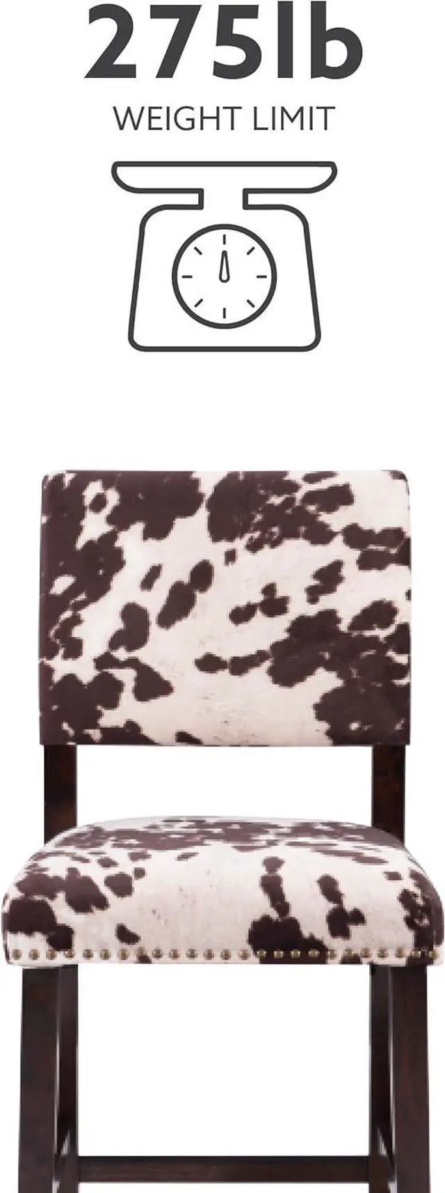 Alt view image 4 of 7 - Linon Udder Madness Corey Counter Stool, 19"W x 22.25"D x 38.75"H, Manhattan Stain
