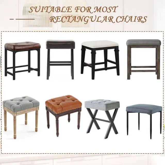 Alt view image 7 of 7 - Levoberg Bar Stool Cover Rectangle Stretch Counter Height Barstool Slipcovers Rectangular Vanity Stool Cover Kitchen Counter Saddle Seat Cover for Wooden Metal Bench Set of 4 Cyan