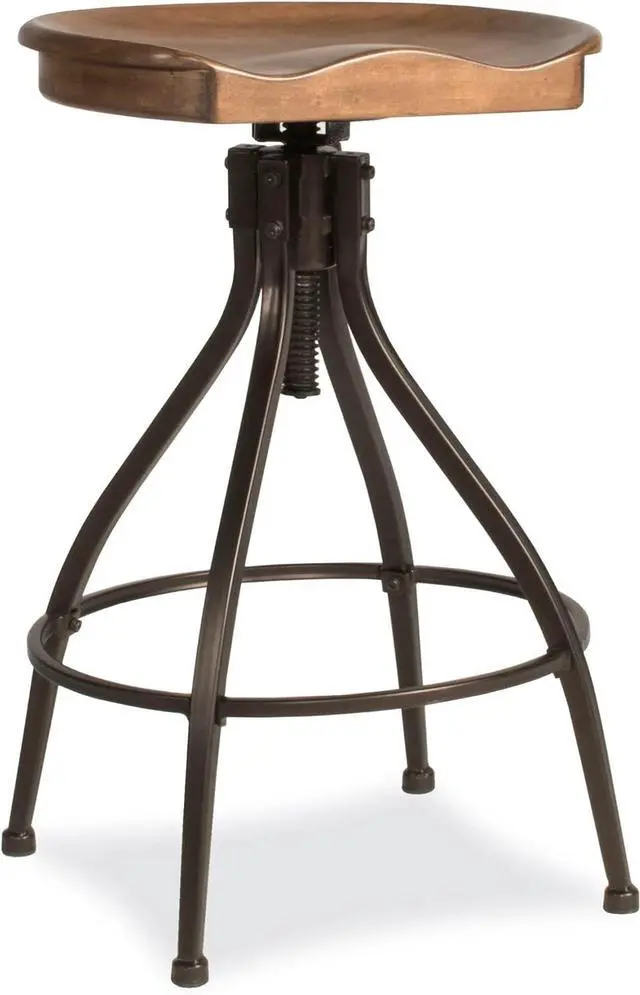 Main image of Hillsdale Worland Swivel Backless Stool, Adjustable Stool (One Stool), Brown