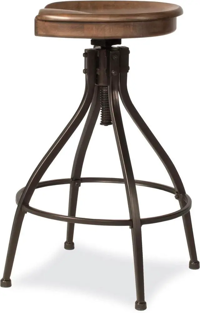 Alt view image 6 of 7 - Hillsdale Worland Swivel Backless Stool, Adjustable Stool (One Stool), Brown