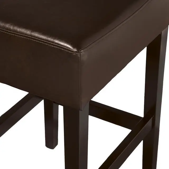 Alt view image 6 of 7 - Christopher Knight Home Lopez Backless Leather Counter Stools, 2-Pcs Set, Brown