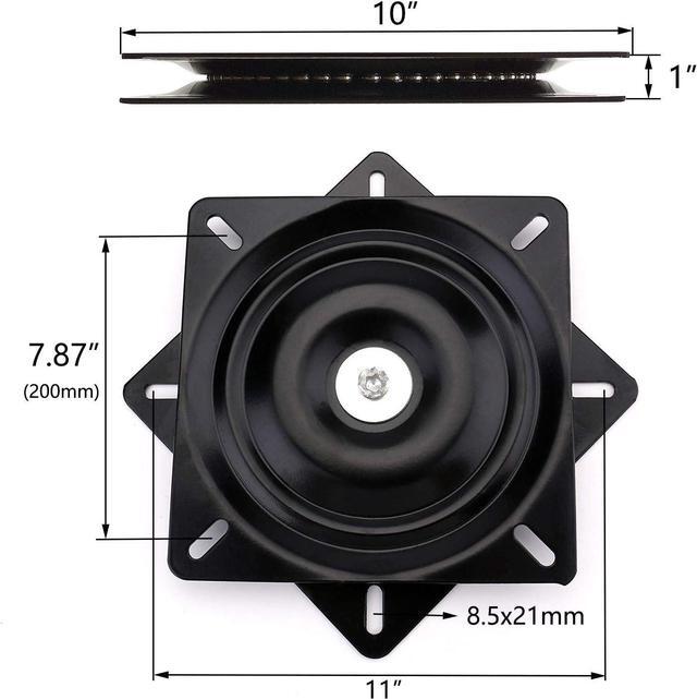 Alt view image 3 of 6 - AAGUT 10" Swivel Plate Heavy Duty Bar Stool Replacement for Recliner Chair & Boat Seat Square Swivel Turntable Swivel Steel Cabinet Mechanism Base