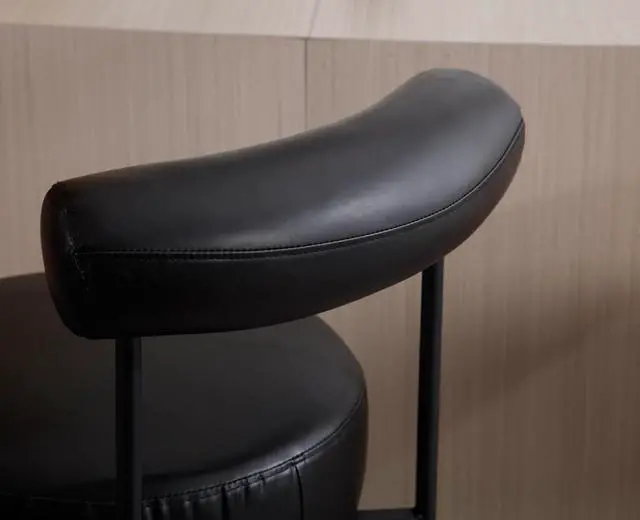 Alt view image 7 of 7 - EALSON Leather Counter Height Bar Stools Set of 4 Modern Upholstered Barstools with Curved Open Back/Round Seat Comfortable Bar Chairs for Kitchen Island, 26 Inch Black