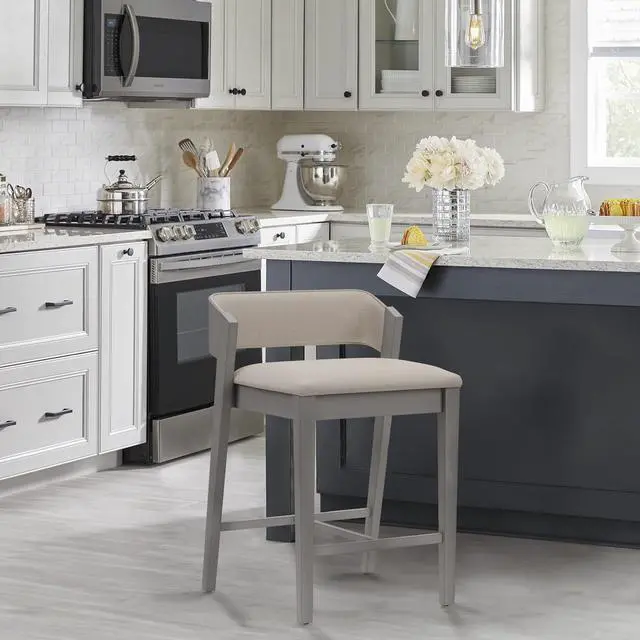 Alt view image 2 of 7 - Hillsdale, Dresden Wood Counter Height Stool, Distressed Gray