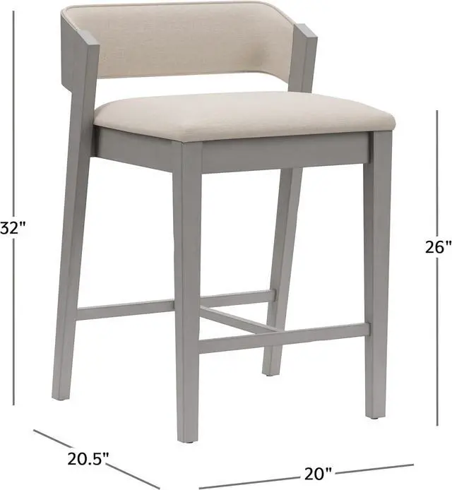 Alt view image 3 of 7 - Hillsdale, Dresden Wood Counter Height Stool, Distressed Gray