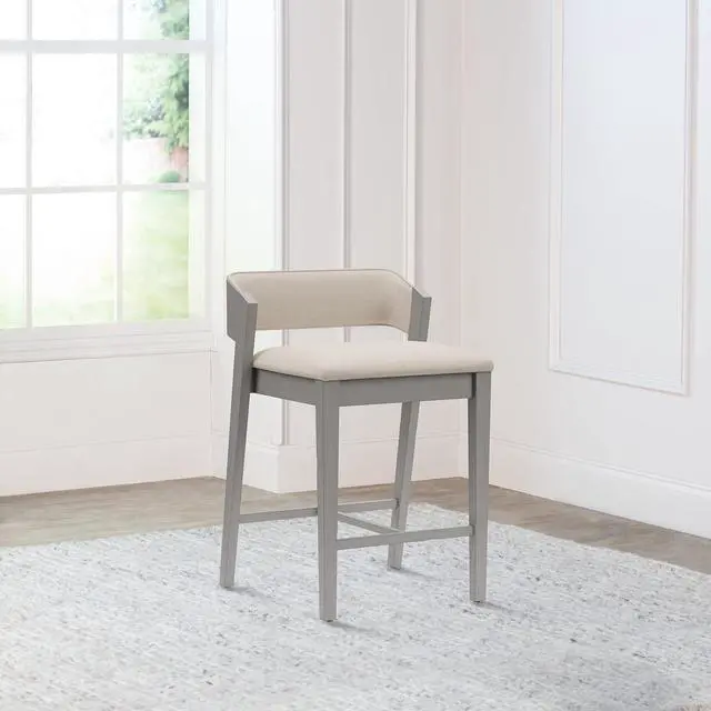 Alt view image 6 of 7 - Hillsdale, Dresden Wood Counter Height Stool, Distressed Gray