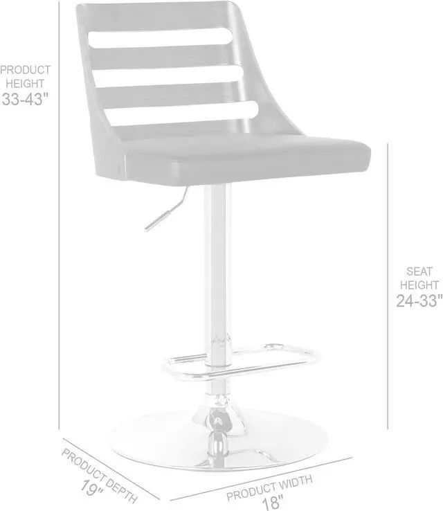 Alt view image 3 of 7 - Armen Living Storm Barstool in Cream Faux Leather, Walnut Wood and Chrome Finish