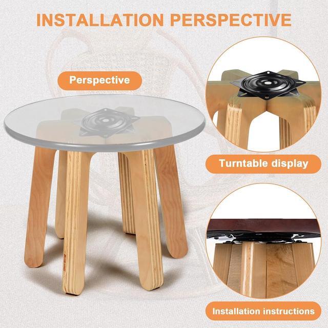 Alt view image 6 of 6 - AAGUT 10" Swivel Plate Heavy Duty Bar Stool Replacement for Recliner Chair & Boat Seat Square Swivel Turntable Swivel Steel Cabinet Mechanism Base