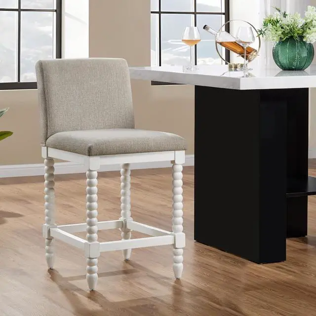 Main image of DUHOME Spindle Counter Stool with Padded Spring Seat,Wooden Bar Stools Farmhouse 26 Inch Counter Height Stools Chairs with Spindle Back for Kitchen Island
