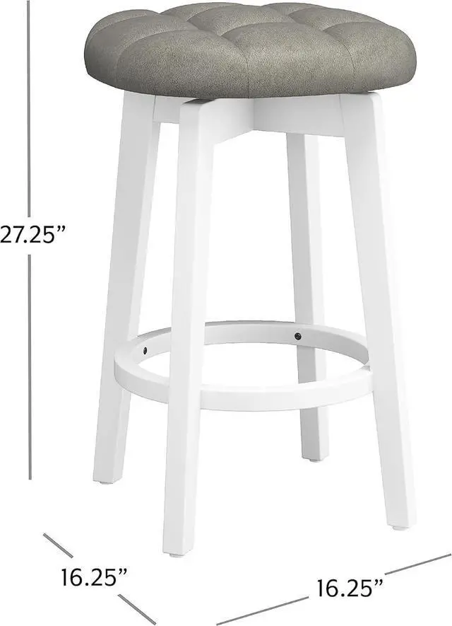 Alt view image 3 of 7 - Hillsdale Furniture Odette Wood Backless Counter Height Swivel Stool, White