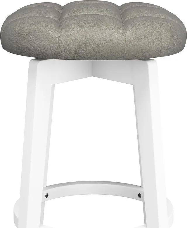 Alt view image 7 of 7 - Hillsdale Furniture Odette Wood Backless Counter Height Swivel Stool, White
