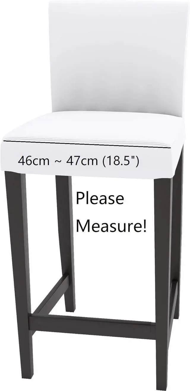 Alt view image 2 of 5 - Seat Width: 18 1/2" Durable Material Henriksdal Bar Stool with Backrest Cover Replacement is Custom Made Compatible for IKEA Henriksdal Bar Stool Chair Cover Or Slipcover (Pu Leather Brown)