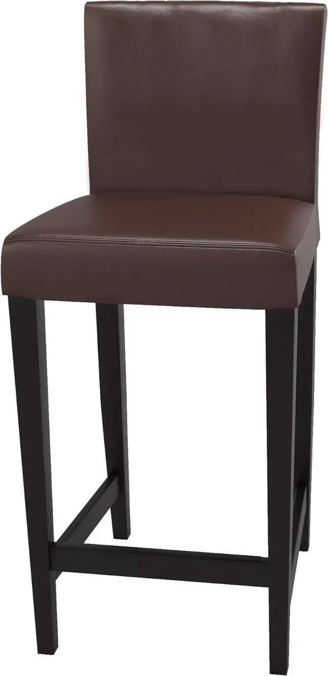 Alt view image 3 of 5 - Seat Width: 18 1/2" Durable Material Henriksdal Bar Stool with Backrest Cover Replacement is Custom Made Compatible for IKEA Henriksdal Bar Stool Chair Cover Or Slipcover (Pu Leather Brown)