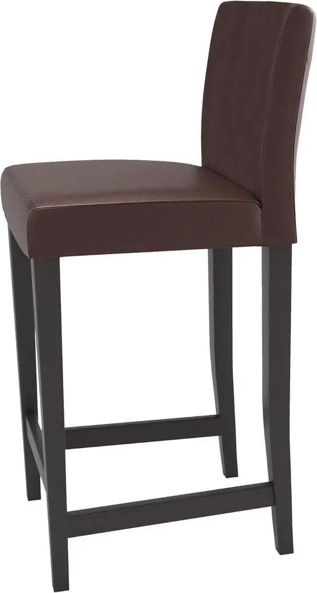 Alt view image 4 of 5 - Seat Width: 18 1/2" Durable Material Henriksdal Bar Stool with Backrest Cover Replacement is Custom Made Compatible for IKEA Henriksdal Bar Stool Chair Cover Or Slipcover (Pu Leather Brown)