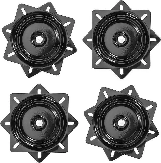 Main image of MANCHAP 4 PCS 6 Inch Bar Stool Swivel Plate Replacement, Ball Bearing Seat Swivel Base Mount Plate for Bar Stool, Swivel Chair or Recliner, Black