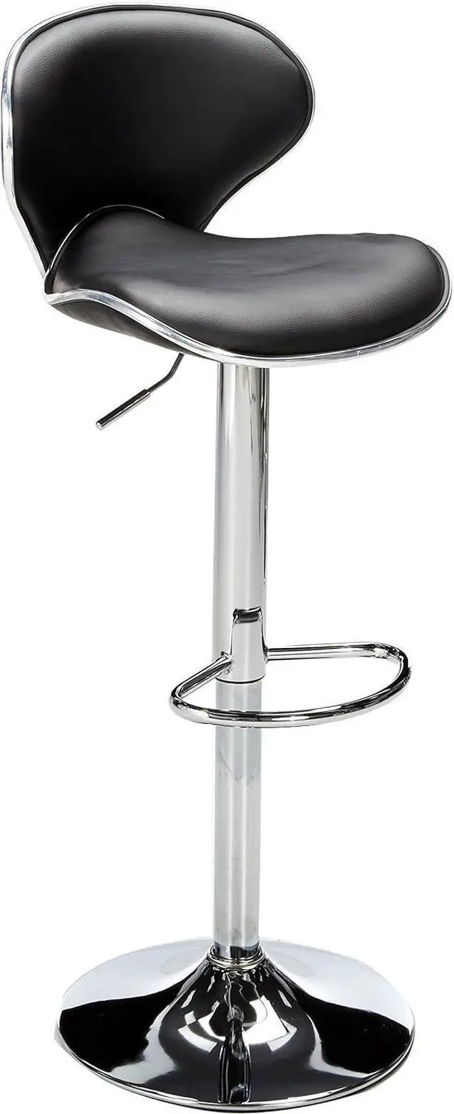 Alt view image 4 of 7 - Magshion Faux Leather Bar Stools Set of 4, Adjustable 360 Degree Swivel Barstool with Back, Counter Height Bar Chairs for Kitchen, Pub, Black
